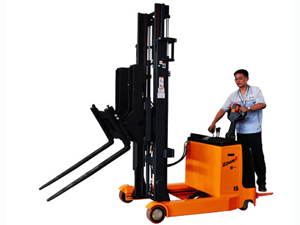 Electric Reach Stacker with Tilting Forks